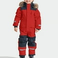 thumbnail image 2 of Snowsuit Children's Boys Girls Ski Suit Thermal Ski Overall Winter Warm Snow Overall Windproof Winter Suit With Removable Hood Mud Suit Outdoor Softshell Suit 4 Years-5 Years, 2 of 6
