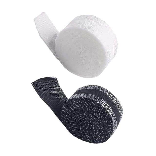 2 piezas de cinta para dobladillo con plancha de 1 pulgada x 5,5 yardas, cinta de tela para pantalones para coser En blanco y negro