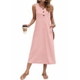 thumbnail image 2 of Fantaslook Long Tank Dresses for Women Summer Sleeveless Button Down Dress Casual Loose Beach Vacation Sundress, 2 of 8