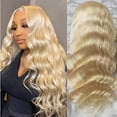 thumbnail image 4 of 613 Blonde Lace Front Wig Human Hair 13x4 HD Body Wave Blonde Lace Front Wigs Human Hair Pre Plucked with Baby Hair 150% Density Brazilian Virgin Hair for Women, 4 of 6