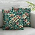 thumbnail image 3 of COMIO Teal Green Blue Vintage Floral Botanical William Morris Greenery Forest Fox Blue Green Decorative Throw Pillow Covers Pillowcase Aesthetic Cushion Cover for Home Decor Sofa Living Room, 3 of 5
