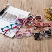 Kids Girls Boys Cute Bear-Shaped Anti-UV Sunglasses for Photography Outdoor Beach Glasses