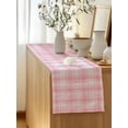 thumbnail image 5 of Table Runner 72 Inches Long for Kitchen Dining, Pink Plaid Dresser Scarf Farmhouse, Dining Table Decorations for Wedding/Parties, Modern Art Checkered Farmhouse 18 x 72 In, 5 of 8