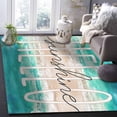 thumbnail image 5 of Area Rugs Indoor Non-Slip Rectangle Rug 5x8 Ft Hello Sunshine Summer Teal Beach Gradient Ocean Waves Rug Rubber Backing Floor Mats Non Shedding Home Decor Carpet for Entryway Living Room, 5 of 8