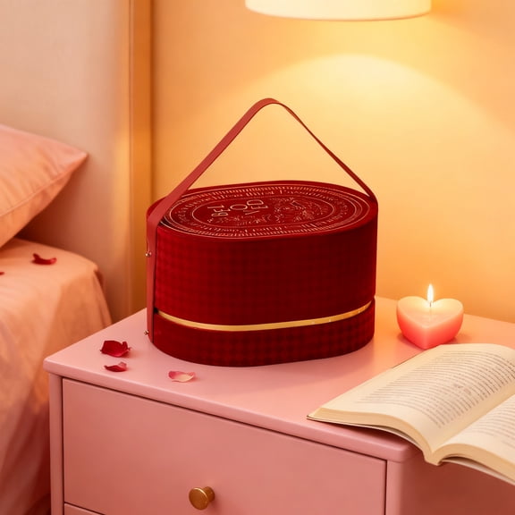 Eespoir Valentines's Day Souvenir Gift Box, Velvet Hand Gift Box, Wedding Candy Box Holiday Packaging, For Jewelry, Small Gifts, Party Favors, Keepsake Storage, Festive Box(Burgundy)