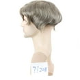 thumbnail image 5 of Men's Toupee 10x8inch European Human Hair Swiss Mono Lace Thin Skin Hairpiece Hair Replacement System For Men 80% #7 Color Mixed 20% Grey Hair, 5 of 7