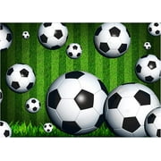 7X5FT Soccer Theme Photography Backdrop Sports Background with Green Field 210x 150cm Party Decoration Banner BY343