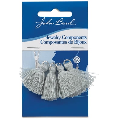 John Bead Cotton Tassels - Grey, Pkg of 4 (Best Material For Tassels)
