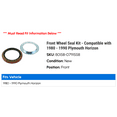 thumbnail image 2 of Front Wheel Seal Kit - Compatible with 1980 - 1990 Plymouth Horizon 1981 1982 1983 1984 1985 1986 1987 1988 1989, 2 of 2