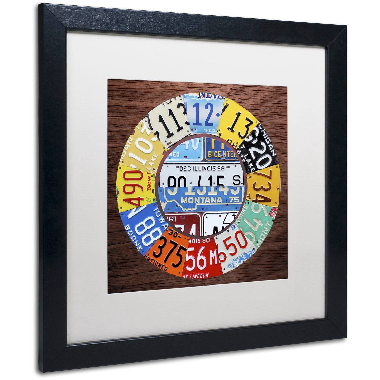 Trademark Fine Art 'Clock Square' Canvas Art by Design Turnpike, White Matte, Black Frame
