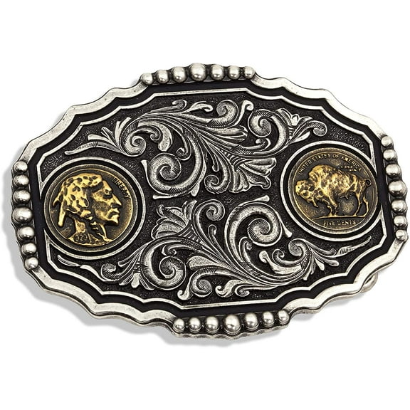 Montana Silversmith Attitude Western Belt Buckle (Buffalo Nickle 2 Tone)