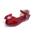 thumbnail image 6 of Linfrsh Dress Up Shoes for Girls Girls Dress Shoes Glitter Princess Shoe Flower Mary Jane Low Heels Party Wedding Prom Footwear for Toddler Kids(Red,Size6.5), 6 of 7