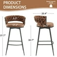 thumbnail image 3 of BFZ Upholstered Counter Height Woven Back Bar Stool, (Set of 2), 3 of 8