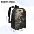 thumbnail image 2 of Uemuo Noble Style Bald Eagle Printed Durable 17-inch Student Backpack - Lightweight, Waterproof, Adjustable Straps, Ideal for School, Work, Travel, 2 of 5