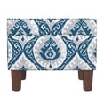 thumbnail image 2 of Baúl Puff Benzara ISHI Azul Blanco Ikat 45x56x45 cm, 2 of 5