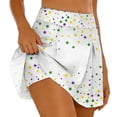 thumbnail image 3 of Sequin Mini Skirt for Women Sparkly Print Casual Elastic Waist Double Layer Athletic Skirt Festival Wear Pink M, 3 of 6