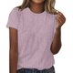 thumbnail image 1 of Blusas para las Mujeres Casual Impreso Cuello Redondo Suéter Manga Corta Blusa, Ligero Casual Top, 1 of 4