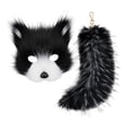 thumbnail image 2 of Máscara y cola de Therian Strade Fareast Limited llavero de peluche con cola para club nocturno de carnaval En y negro, 2 of 8