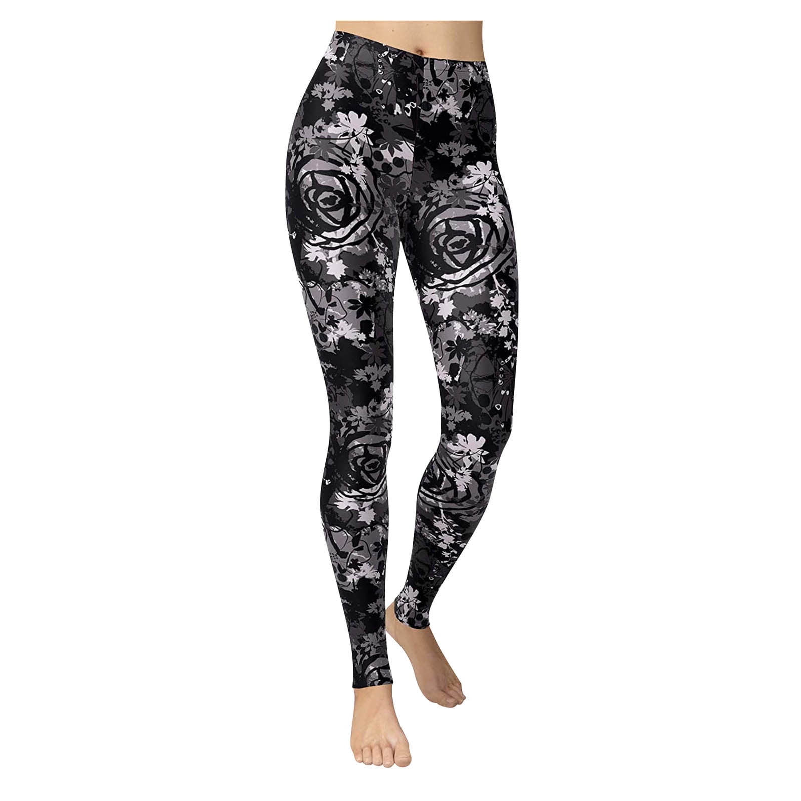 Womens Printed Yoga Leggings Sports Fitness Gym Active High Waist Stretch Pants 