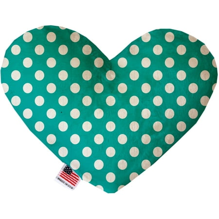 - Seafoam Green Swiss Dots 6 Inch Heart Dog Toy