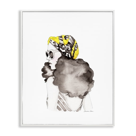 Stupell Industries Eclectic Vintage Style Woman White Framed Giclee Art, 11 x 14, by Simone Elum