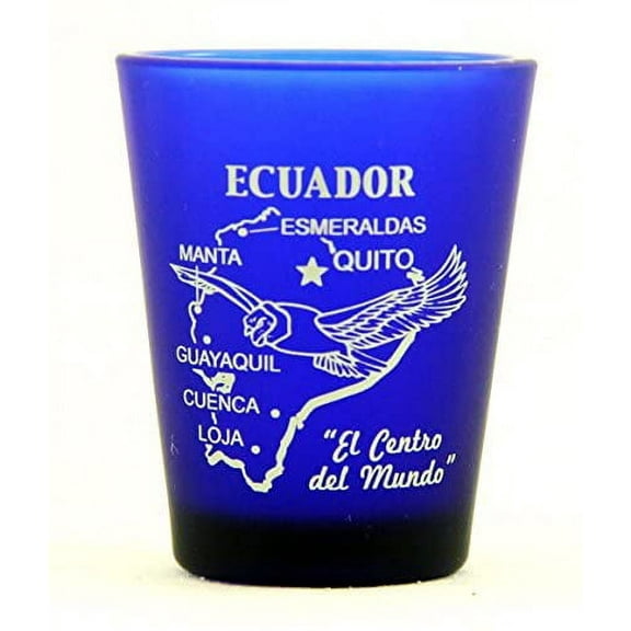 ecuador cobalt blue frosted shot glass