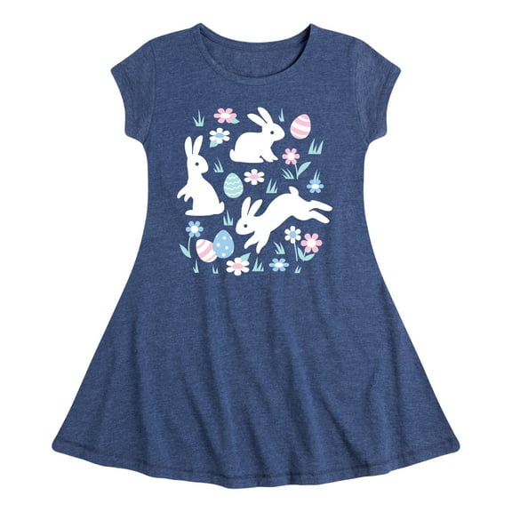 Instant Message - Easter Scene - Toddler & Youth Girls Fit & Flare Dress