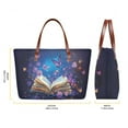 thumbnail image 3 of ZUXONGSY Daisy Flower Butterfly Book Print 2 Pieces PU Wallet Polyester Handbags Set Waterproof Shoulder Bag Top Handle Tote Bag Satchel Handbags Cash Wallet for Shopping Work, 3 of 5