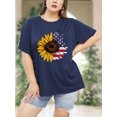 thumbnail image 2 of XCHQRTI Sunflower Shirts for Womens Plus Size Short Sleeves T-Shirt Graphic Oversized Flower Tops, 2 of 7