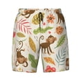 thumbnail image 4 of Lsque Mens Swim Trunks Monkeys in the Jungle Pattern - Bathing Suit Compression Liner - Beach Swim Shorts Swimwear - (S-3XL) - Stretch Quick Dry -Medium, 4 of 9