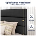 thumbnail image 6 of Allewie Twin Size Platform Bed Frame with Fabric Upholstered Headboard, No Box Spring Needed, Dark Grey, 6 of 8