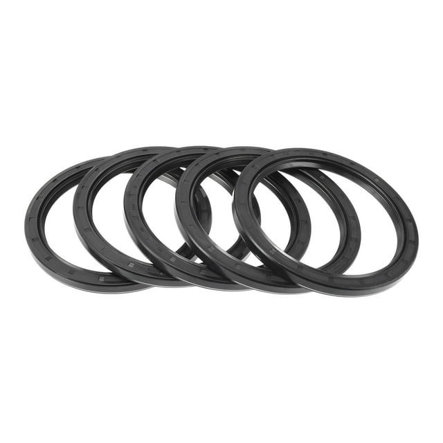 Sello de aceite universal Unique Bargains TC de doble labio con resorte de acero, anillo de sello de eje rotativo 90x110x8mm, caucho nitrilo de alta presión negro, 5 piezas