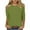 Green2, variant on ShomPort Off Shoulder T-Shirt for Women Summer 3/4 Sleeve Basic Tunic Tops Round Neck Solid Color Pullover