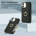 thumbnail image 3 of Allytech iPhone 11 Case with Ring Holder, Slim Fit Cards Holder Cash Pocket Protective PU Leather TPU Shell Phone Case for Apple iPhone 11 - Black, 3 of 8