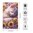 thumbnail image 2 of Pofeuu Warm Sunflower Sleeping Cat Print Hand Towel 27.5" x 16" Soft Absorbent Towel for Bathroom SPA Gym Hotel, 2 of 6