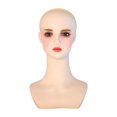thumbnail image 1 of Cabeza de maniquí de cosmetología con gorro de peluca, exhibición de joyas con maquillaje, busto de peluca, soporte para centro comercial., 1 of 9