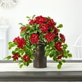 thumbnail image 3 of Nearly Natural 21in. Poinsettia and Variegated Holly Artificial Plant in Decorative Planter, 3 of 5