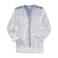 thumbnail image 1 of Camisa con botones Aeropostale para mujer Estampado mixto Blanco Grande, 1 of 2