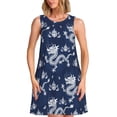 thumbnail image 1 of Xecao Robes d'Été Dragon pour Femmes Robes Décontractées de Plage Sans Manches T-Shirt Robe Évasée avec Poches, 1 of 7