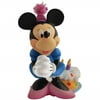 Disney Minnie Mouse Figurine with Striped Party Hat and Birthday Cake
