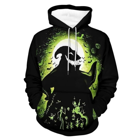 Oogie Boogie Hoodies for Men Women 3D Print Pullover Novelty Hooded Sweatshirt Hoodies with Big Pockets S