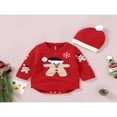 thumbnail image 3 of Bébé bébé 2PCS Noël Tenues Manches Longues Tricot Romper + Bonnet Ensemble, 3 of 9