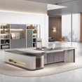 thumbnail image 2 of Reception Storage Office Desk Computer Conference Corner Executive Desk Organizer Drawers Escritorios De Oficina Furniture My Lux Decor Round, 2 of 14