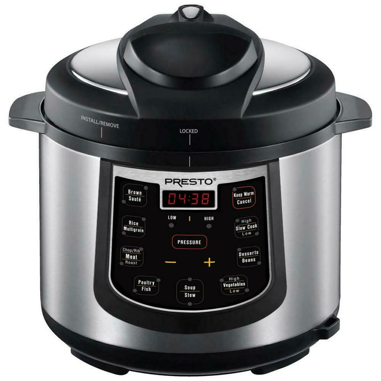 Presto 6 Quart Programmable Electric Pressure Cooker Plus Cooking Temp Manual Pressure Control Walmart