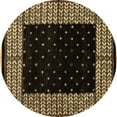 thumbnail image 1 of Ahgly Company Indoor Round Abstract Brown Modern Area Rugs, 7' Round, 1 of 4