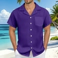 thumbnail image 2 of Men's Linen Casual Short Sleeve Shirts Lapel Button Down 3d Printed Shirt Summer Beach Shirts Outdoors Cool Vacation Work Shirts for Men, 2 of 5