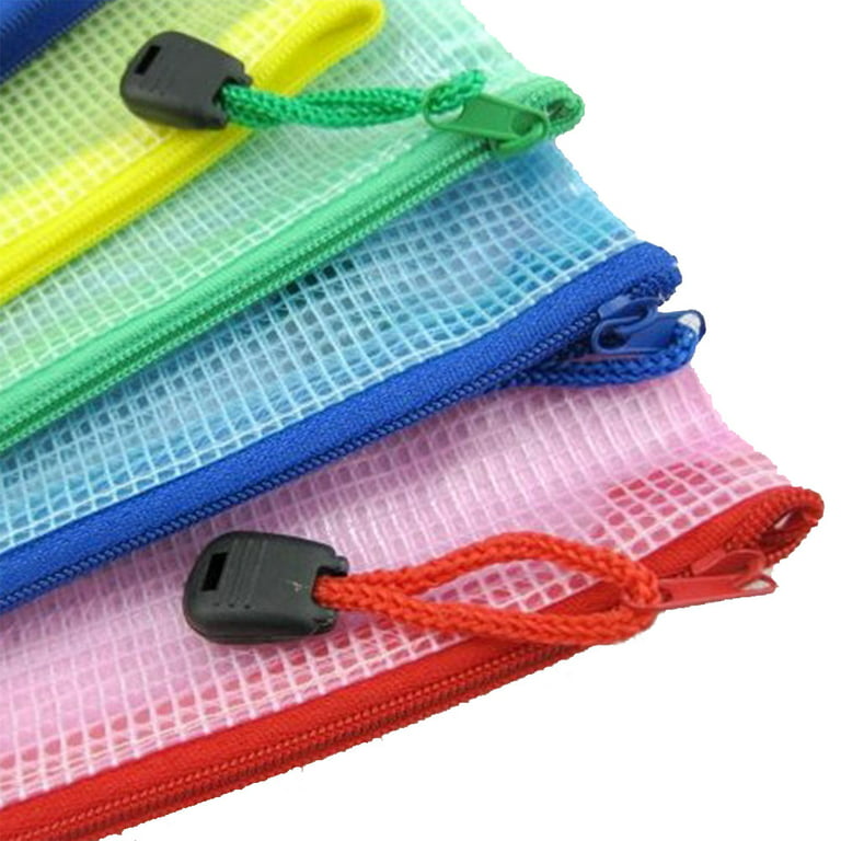  Roowest 48 Pcs A5 Mesh Zipper Pouch Plastic Zipper Pouch Clear  Zippered Pencil Pouch Waterproof Clear Pouch with Zipper Multipurpose Mesh  Storage Bag for School Office(Blue, Red, Green, Yellow) 