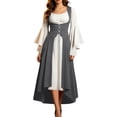 thumbnail image 2 of LEKWK Renaissance Dress Women Vintage Medieval Dress Lace-Up Corset Flowy Halloween Dress for Halloween Cosplay Theme Party Dress Up, 2 of 8