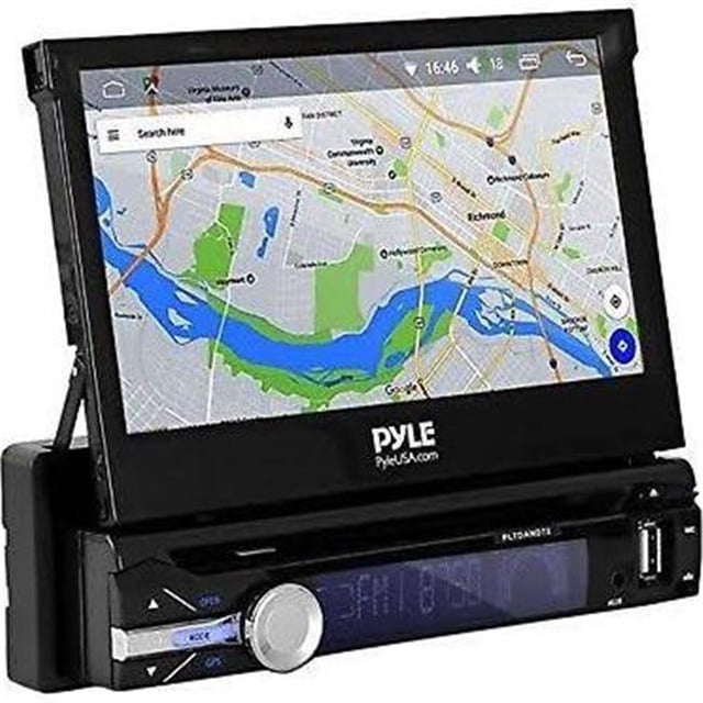 Pyle PLTDAND72 Système de Récepteur Stéréo Android DIN Simple avec Écran Tactile Escamotable