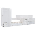 thumbnail image 5 of Twin Solid and Stable Wooden Bunk Bed with Trundle, Cabinet, Wardrobe, Desk and Drawers (White), 5 of 16